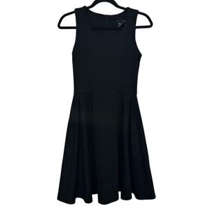 AQUA Black Fit & Flare Dress Sleeveless Scoop Neck Cocktail Party Womens Medium